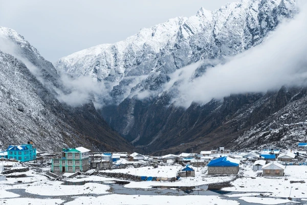Langtang village in winter